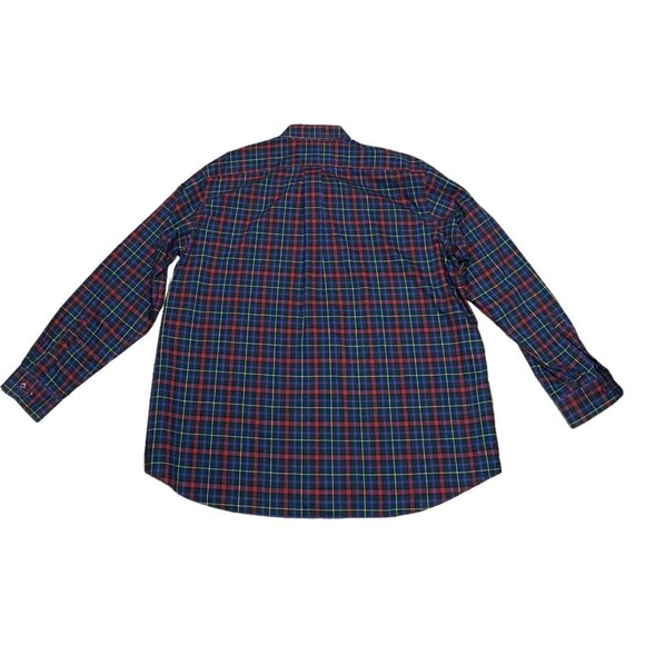 LL Bean Mens Shirt XXL 2XL Long Sleeve Button Down Traditional Fit Plaid Blue - Picture 5 of 8